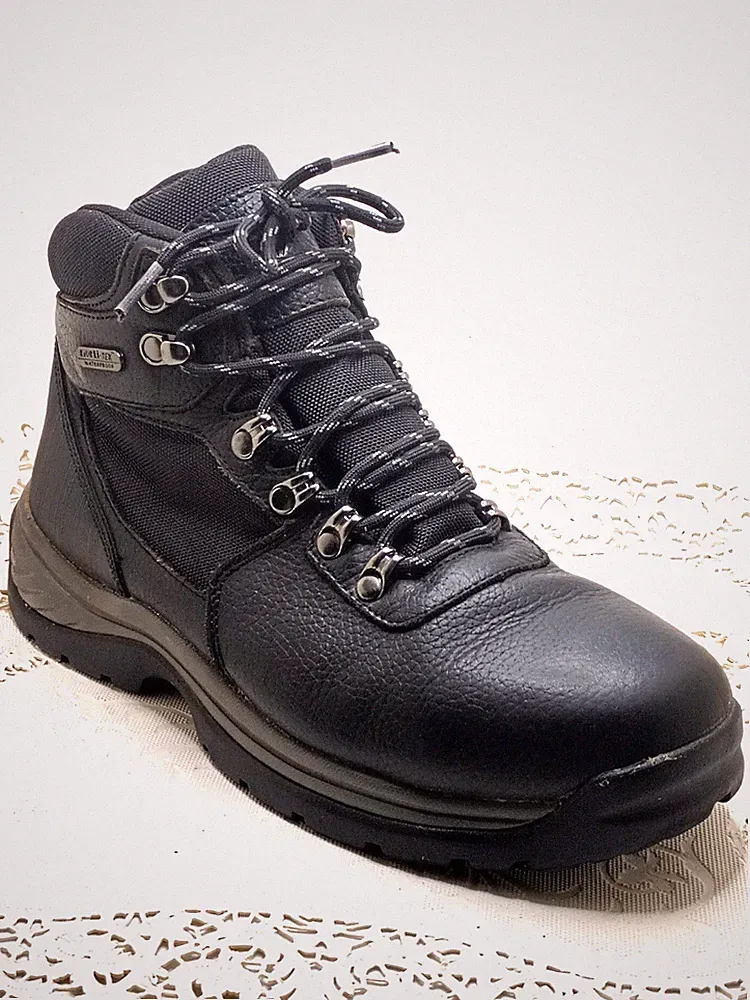 NORTIV 8 Men's Size 8 Ankle Waterproof Work Black Leather Boots