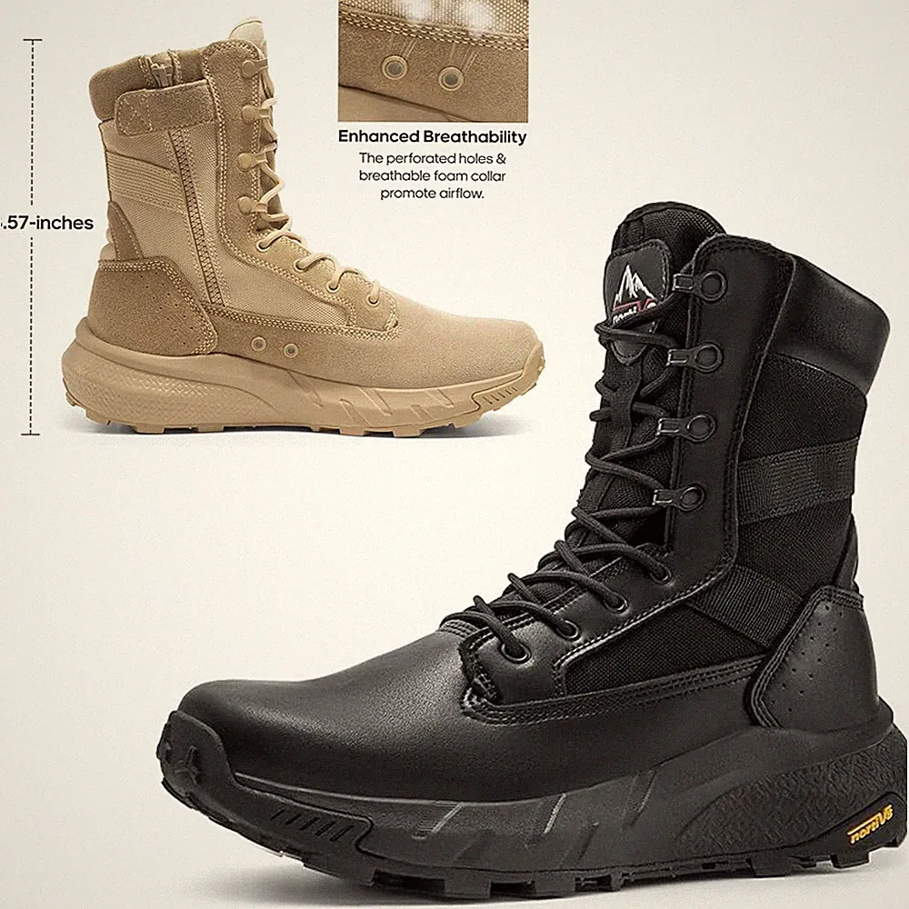 NORTIV 8 Men's Tactical Military Work Boots Lightweight Hiking Boots Wide Size