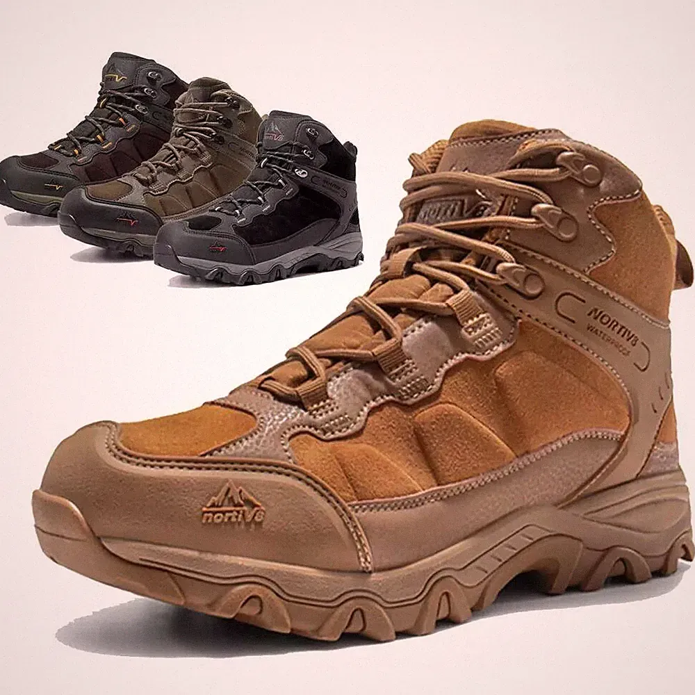 NORTIV 8 Men's Waterproof Hiking Boots Non-slip Trekking Mountaineering Shoes