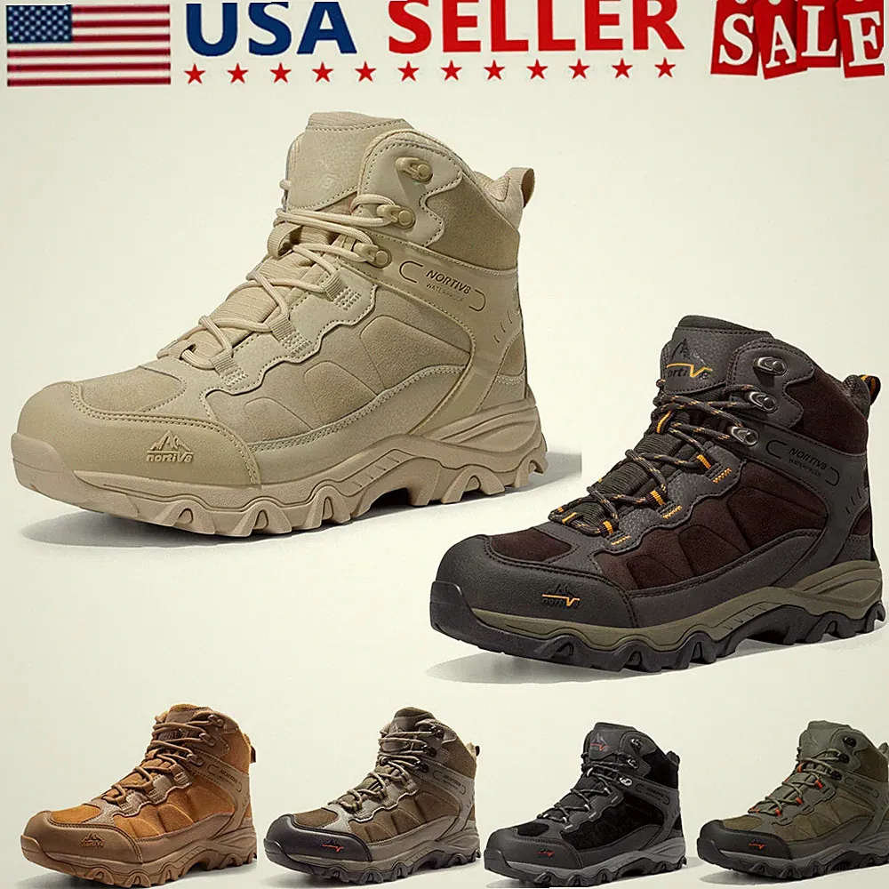 NORTIV 8 Men's Waterproof Hiking Boots Outdoor Lightweight Mountaineering Shoes