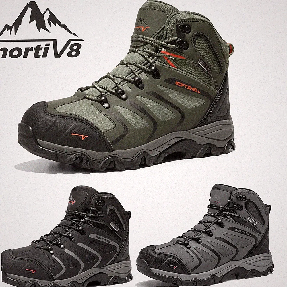 NORTIV 8 Men's Waterproof Hiking Boots Outdoor Trails Camping Trekking Boots
