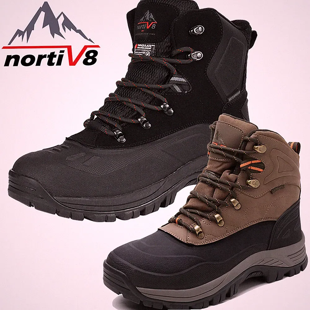 NORTIV 8 Mens Snow Boots Insulated Waterproof Outdoor Hiking Winter Ski Boots