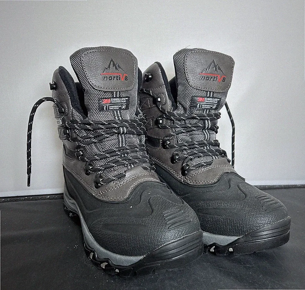 NORTIV8 Men's Snow Boots Insulated Waterproof Non-slip Winter Hiking Boots Sz. 7