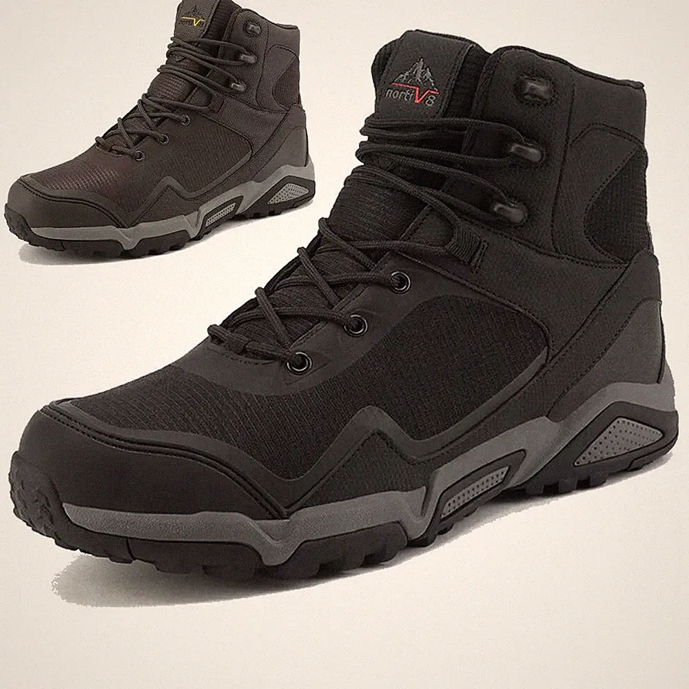 NORTIV8 Men's Waterproof Hiking Boots Trekking Work Outdoor Slip Resistant Shoes