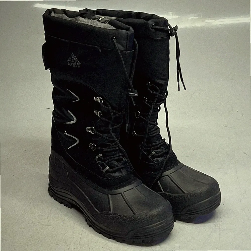 NORTIV8 Men's Waterproof Insulated Hiking Snow Boots Size 10, Black
