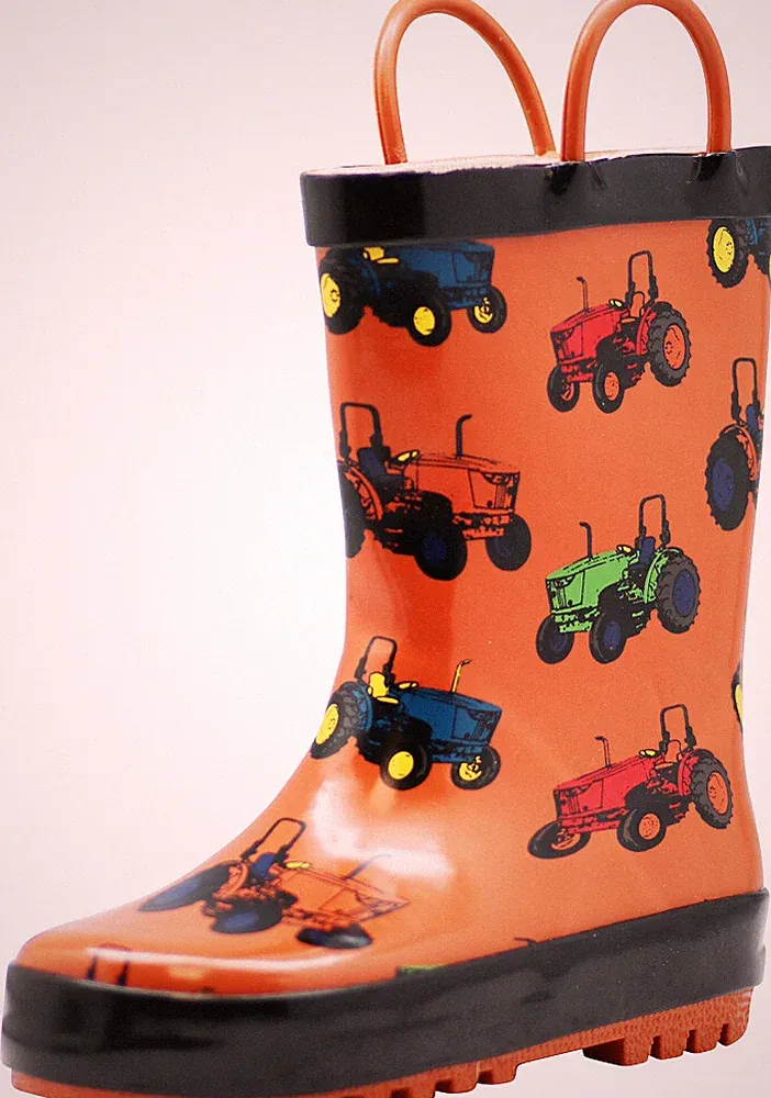 Norty Toddlers Big Kids Boys Girls Waterproof Rubber Rain Boots