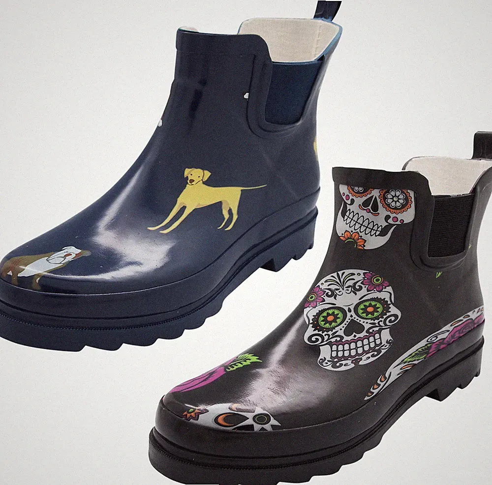 Norty Women Low Ankle Rain Boots Rubber Rainboot Shoe Bootie - Runs 1/2 size big