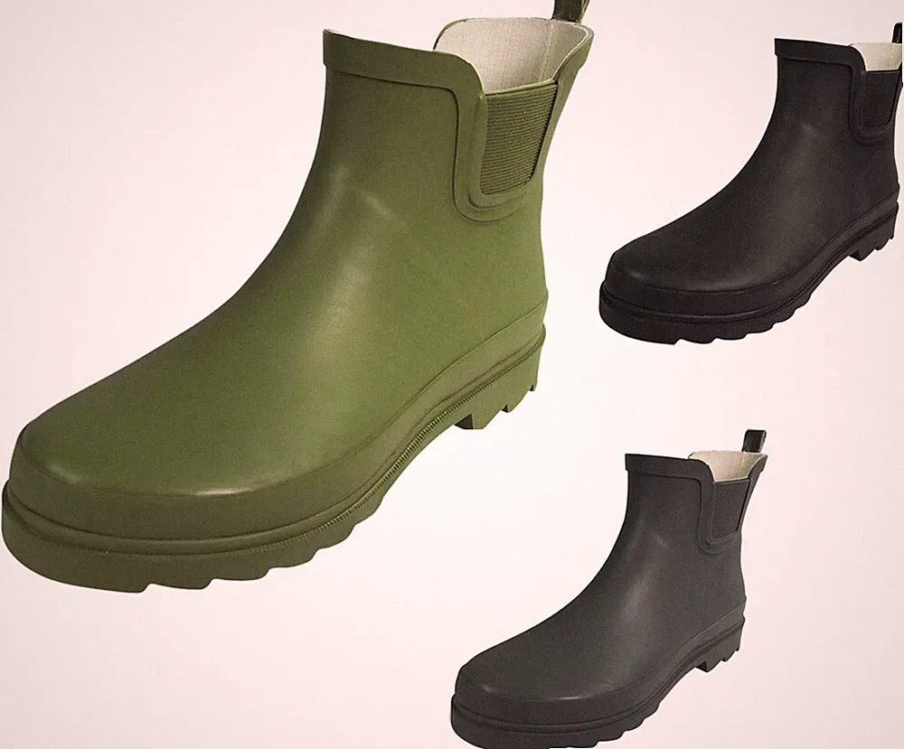 Norty Women Low Ankle Rain Boots Rubber Snow Rainboot Garden Shoe Bootie