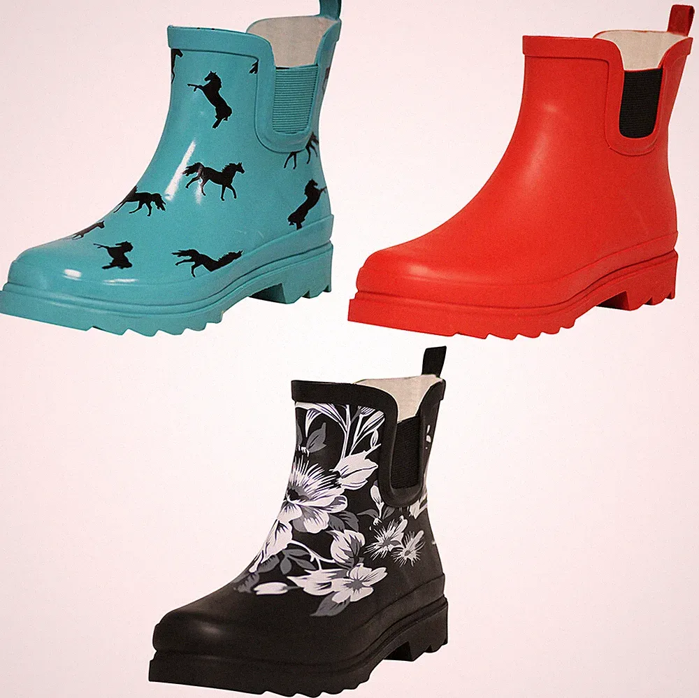Norty Women's Low Ankle High Rain Boots Rubber Snow Rainboot Shoe Bootie