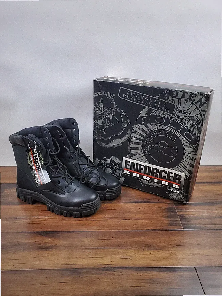 NOS BATES Leather Men's Black Steel Toe Combat Comfort Boots Sz 11 ANSI Rated