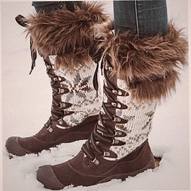 NWT 7.5 8 M $150 Muk Luks MUKLUKS GWEN WINTER Tall Snow Boots LACEUP Brown Ivory