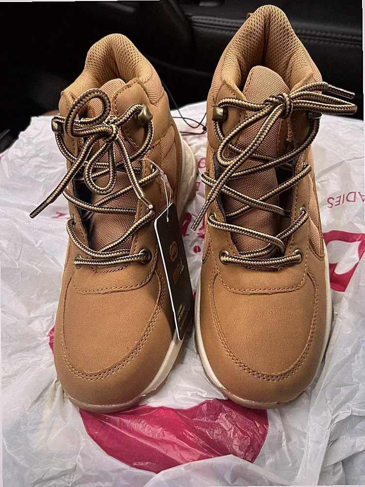 NWT Ecko Unltd Joseph Toddler Boys Faux Leather Hiking Boots 4Wheat MSRP$65