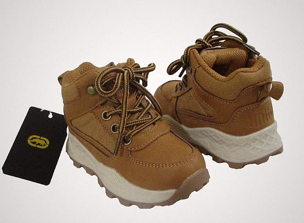 NWT Ecko Unltd Joseph Toddler Boys Faux Leather Hiking Boots 6 Wheat MSRP$40