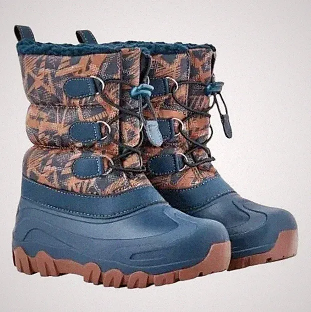 NWT Member's Mark Kids' Snow Boots -10 Degree Cold Rating Navy/Orange 7/8