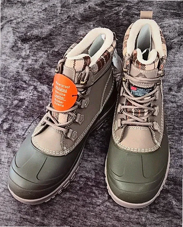 NWT Ozark Trails Leather Snow Boots -25° Rated Women Size: 10