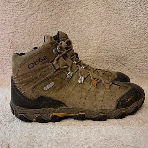 Oboz Bridger B-DRY Waterproof Hiking Boots Mens Brown Nubuck Leather Trail Shoes