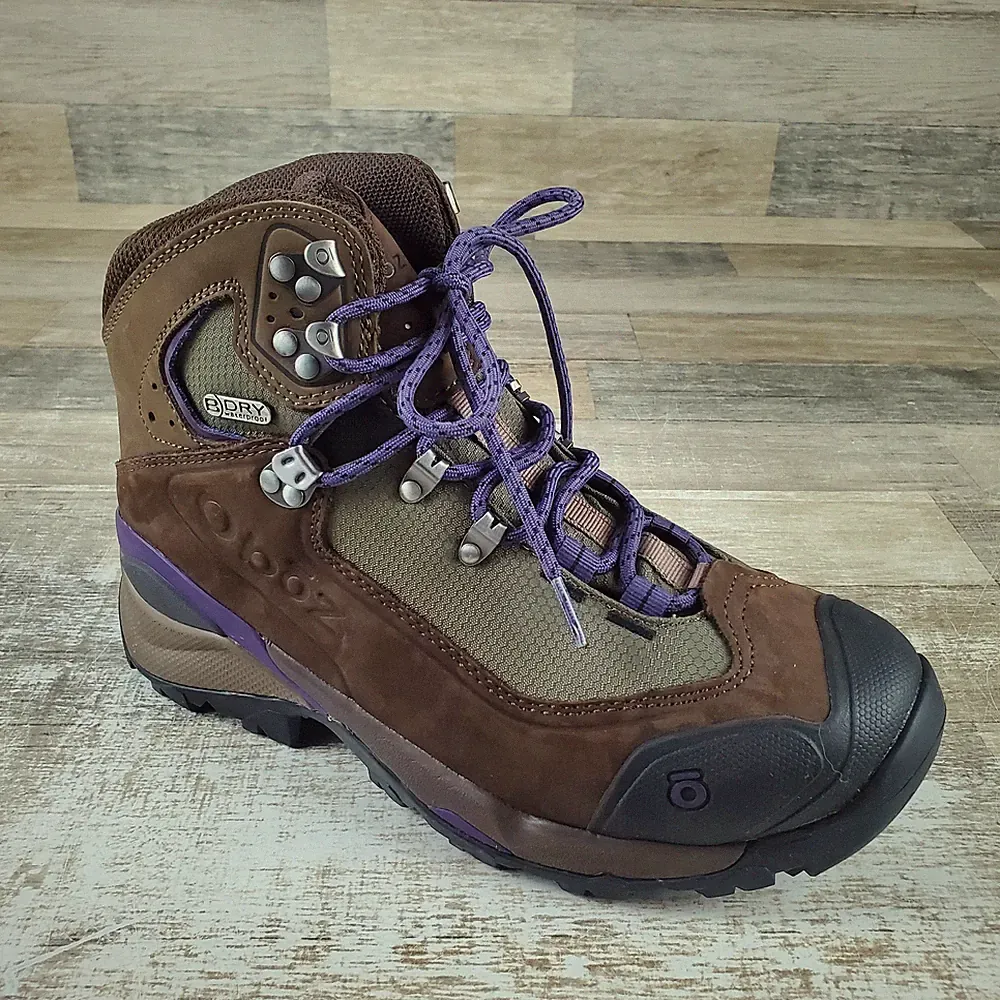 Oboz Bridger Mid Hiking Boots Womens Sz 9 Walnut Plum Lace Up WaterProof