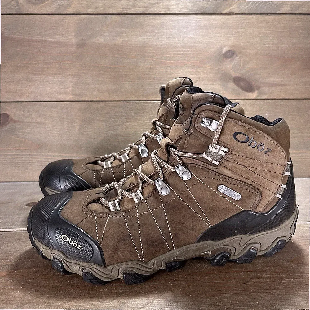 oboz bridger womens size 9.5 shoes brown leather waterproof hiking boots