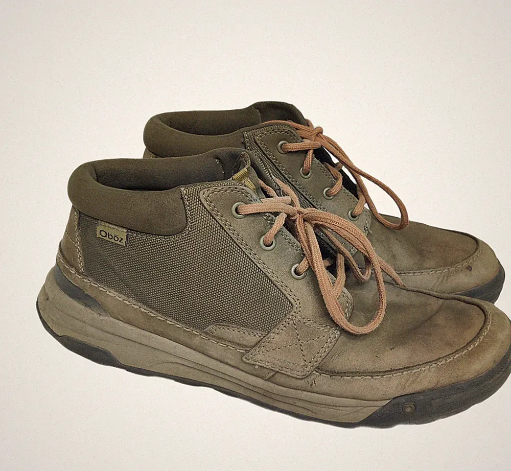 Oboz Burke Chukka Hiking Outdoor Boots Mens 11.5 Brown Green Abrasion-Resistant