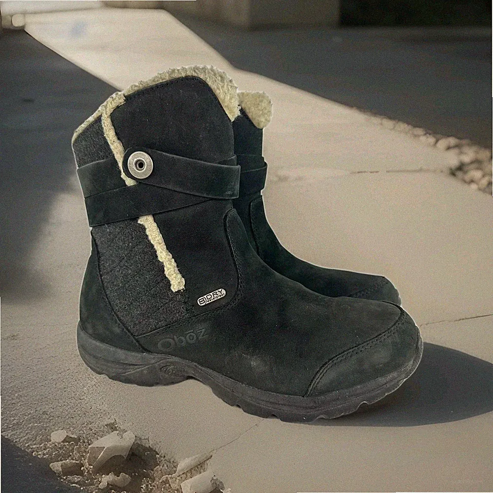 Oboz Madison Mid B-Dry WTPF Leather Boot US 7.5 Womens Black Thinsulate Hiking