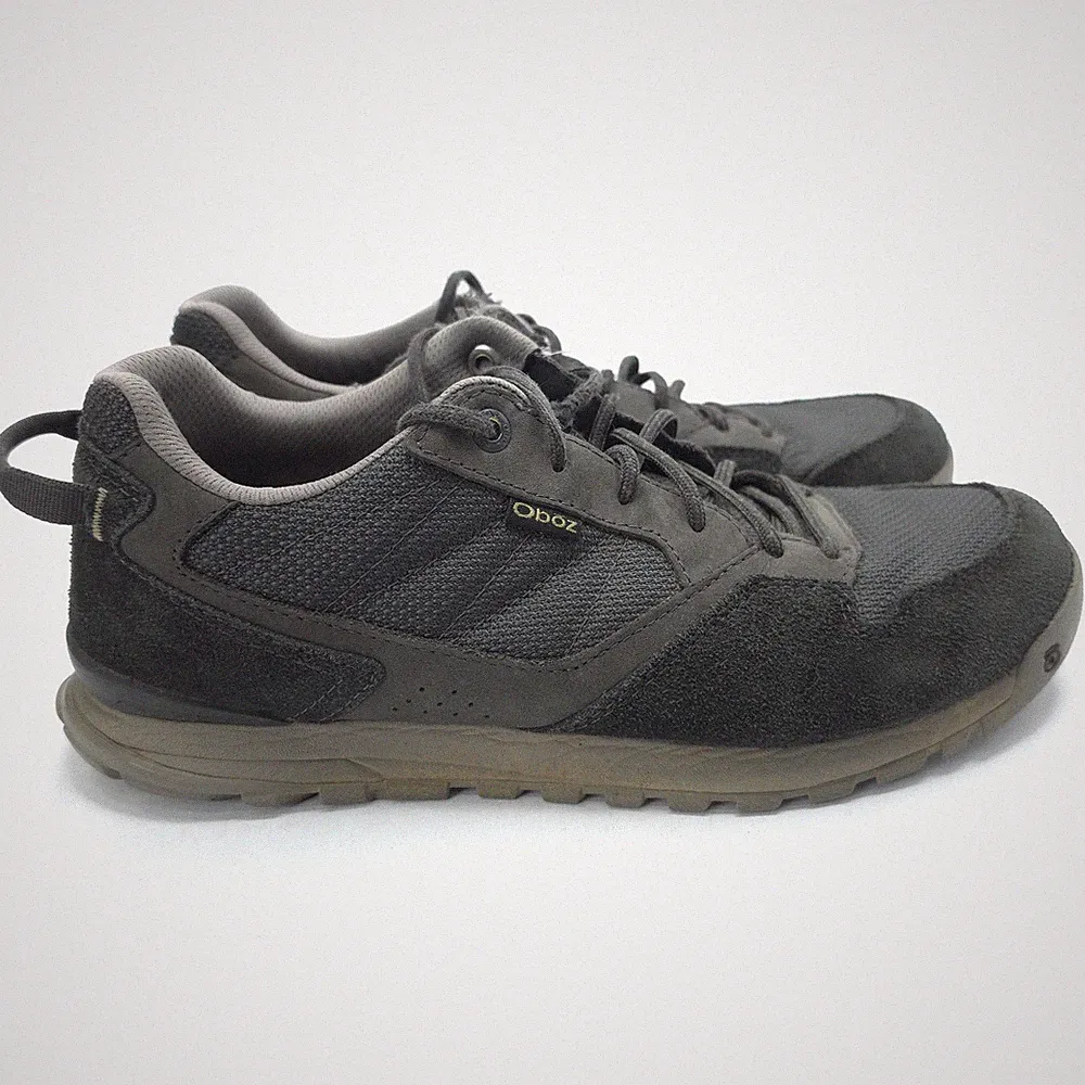 Oboz Men’s Bozeman Low Hiking Shoes Sneakers Size 10 Black Suede canvas