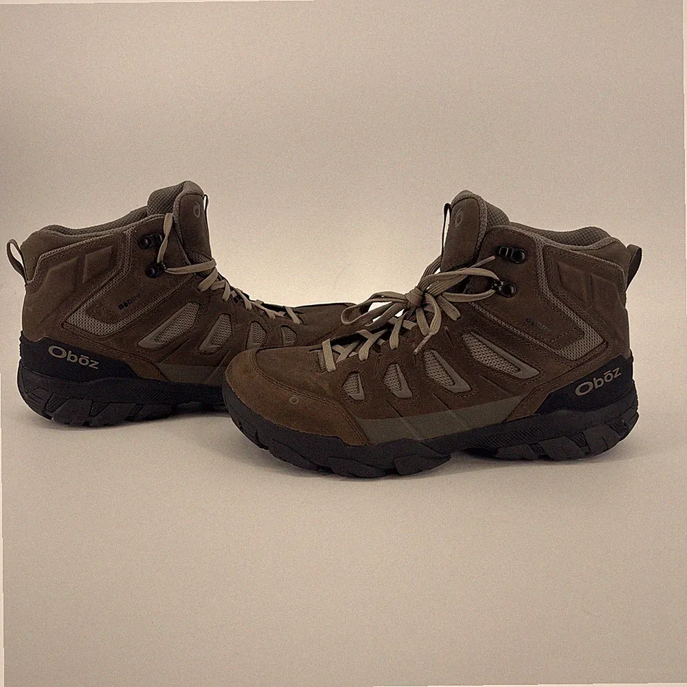 Oboz Men's Sawtooth X Mid B-Dry Green Clay Waterproof Hiking Boots Size 12