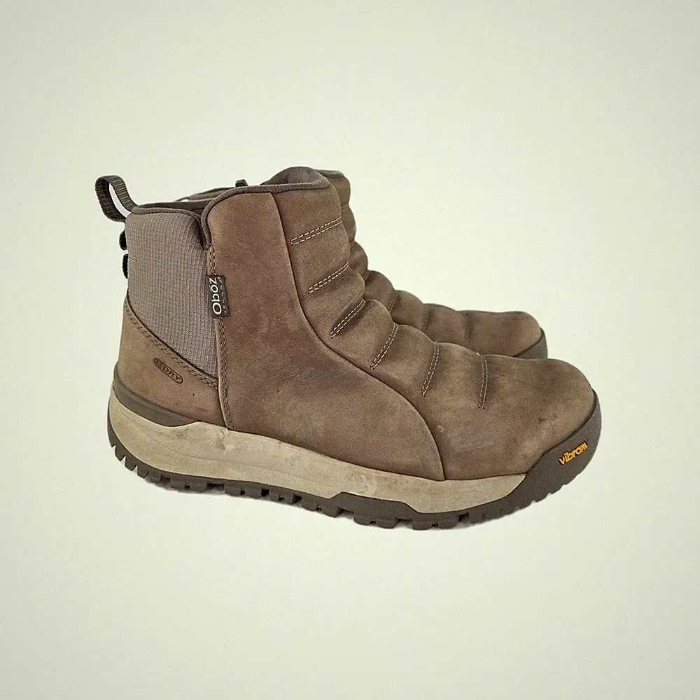 Oboz Sphinx Pull On Insulated B-Dry Primaloft Boots US 8 Brown Nubuck Vibram