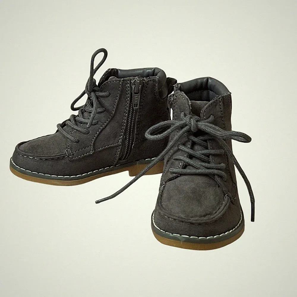 Old Navy Charcoal Grey High Top Faux Suede Like Dad Work Boots 8 Urban Casual