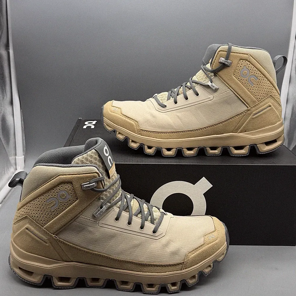 On Cloudridge Men’s 7.5 Women’s 9 M Trail Hiking Shoes Outdoor Boots ‘Sand/Rock’