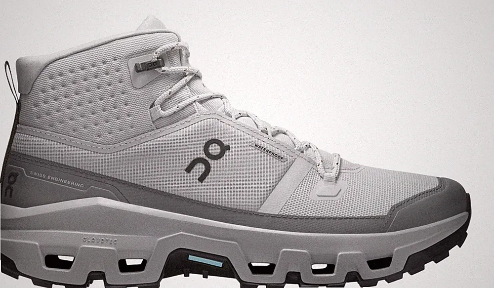 On Mens Cloudrock Mid Waterproof Hiking Boots