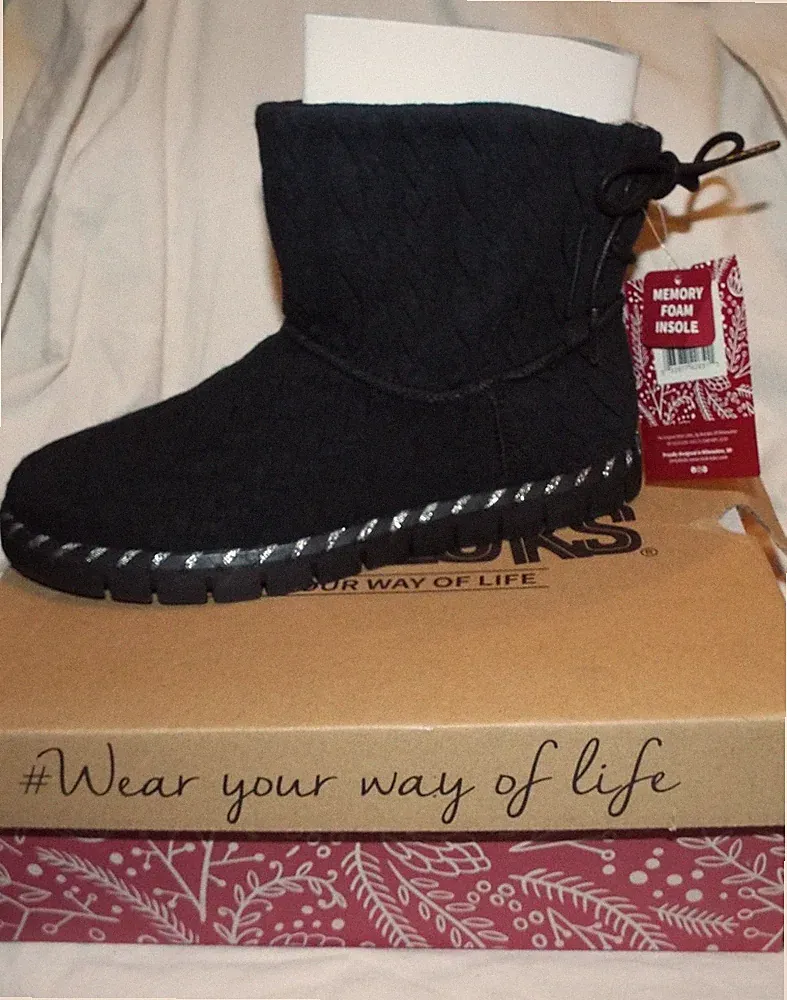 Original MUK LUKS Flexi-Hoboken Water Repellent Boots Black Women's 9.5 NIB
