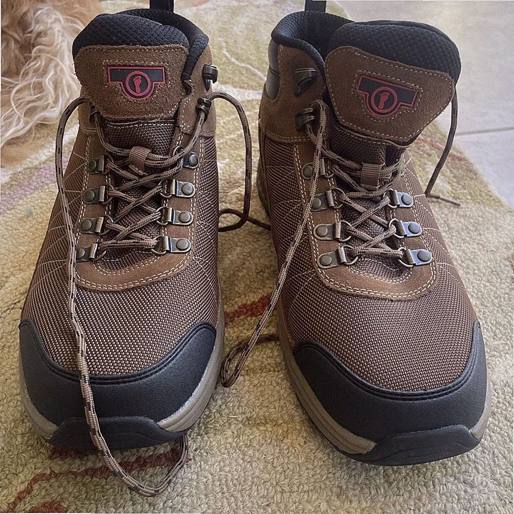 Orthofeet 489 Mens Hiking Boots Brown Black Leather X-wide size 11.5 New