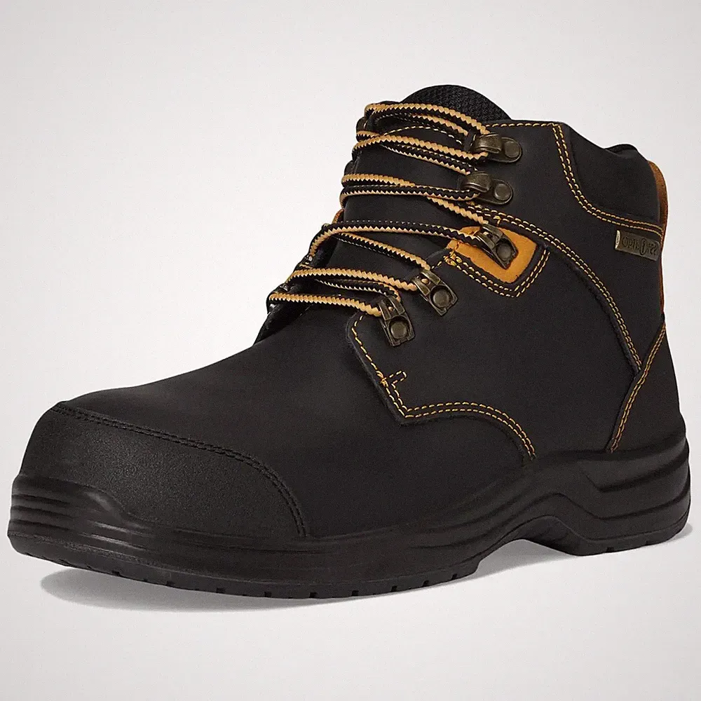 OrthoFeet Granite 681 Mens Black Waterproof Composite Toe Work Boots Size 8 NEW