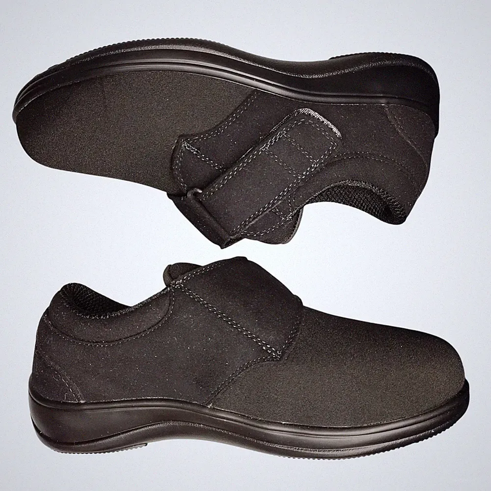 Orthofeet Wichita Casual Shoes Womens 6EEEE XX-Wide Black Synthetic Hook & Loop