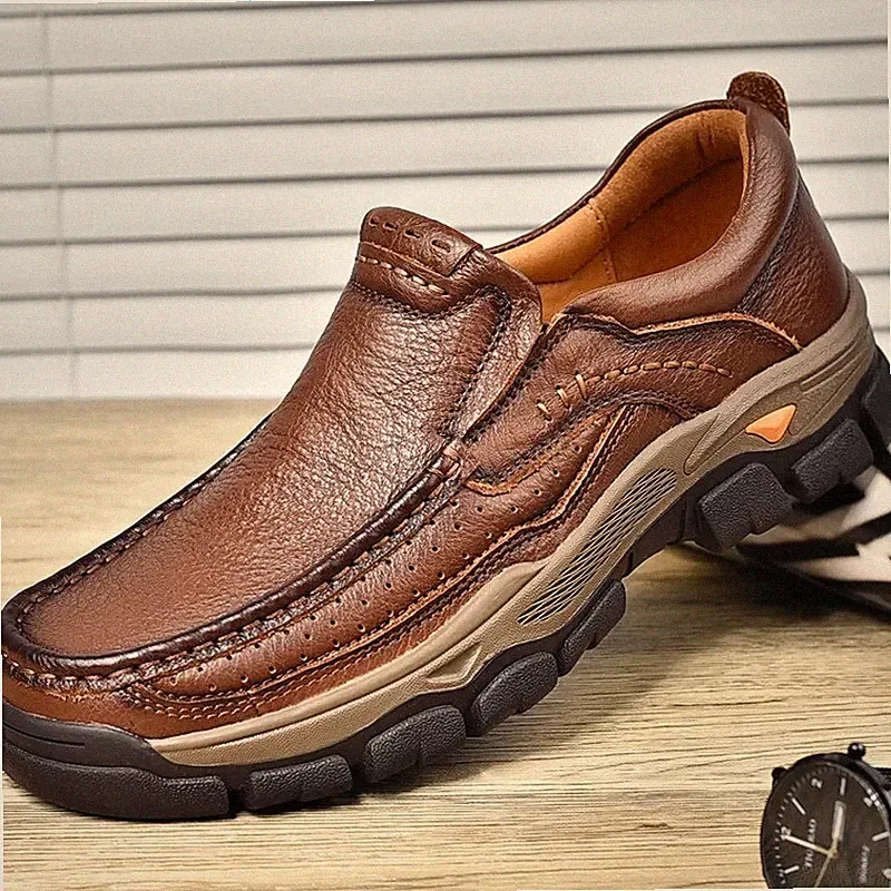 Outdoor Genuine Leather Casual Shoes Men's High Quality Anti Slips Hiking Shoes