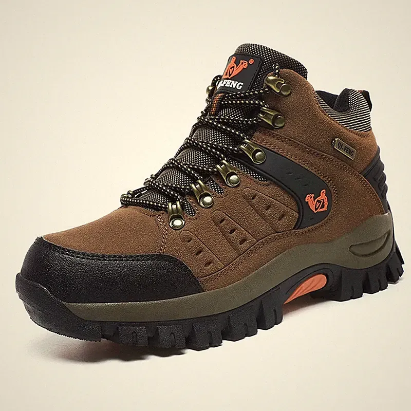 Outdoor Winter Men Waterproof Hiking Shoes Mountain Boots Genuine Leather Shoes
