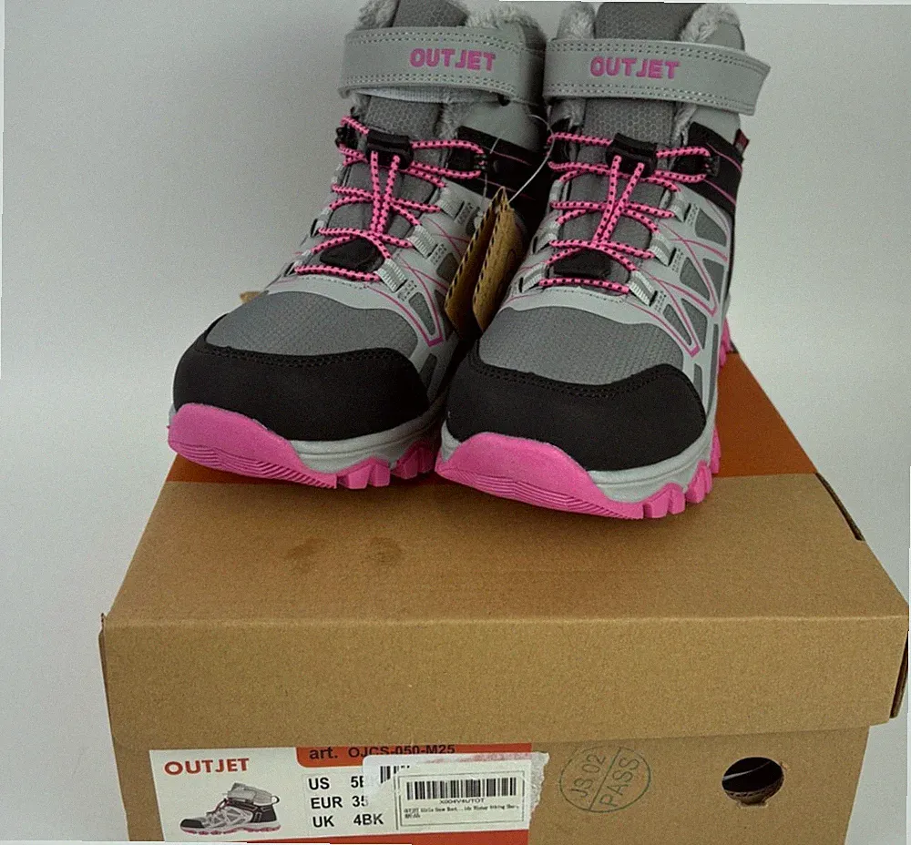 OUTJET Girls Snow Boots Winter Hiking Shoes Size 5