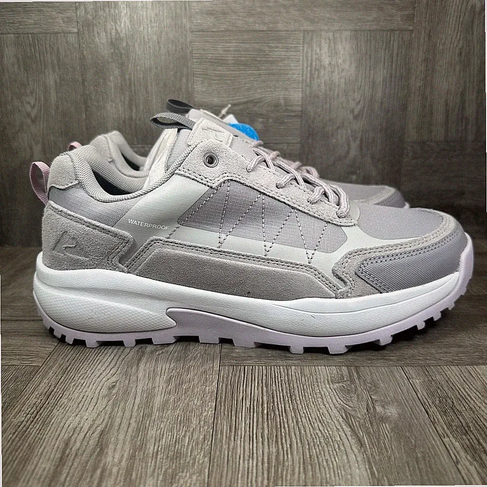 Ozark Trail Hiking Shoes Womens 9.5 Grey Waterproof Leather Trail Sneakers NEW