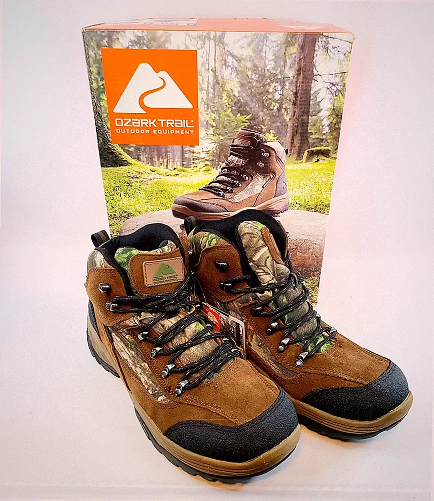 Ozark Trail Men's Brush Ankle High Waterproof Camo Mid Hiking Boots NEW