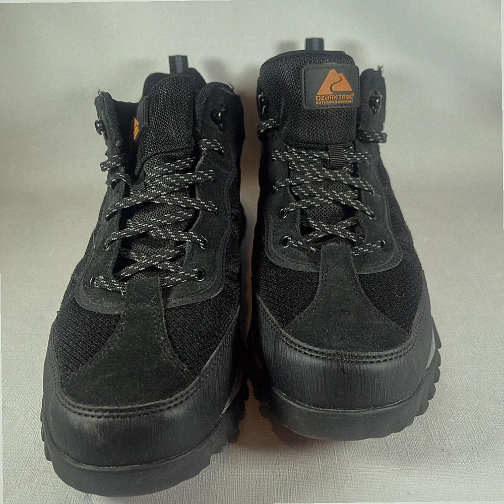 Ozark Trail Men's Waterproof Hiking Shoes Sz 12 Low Hiker Black Rugged Outsole