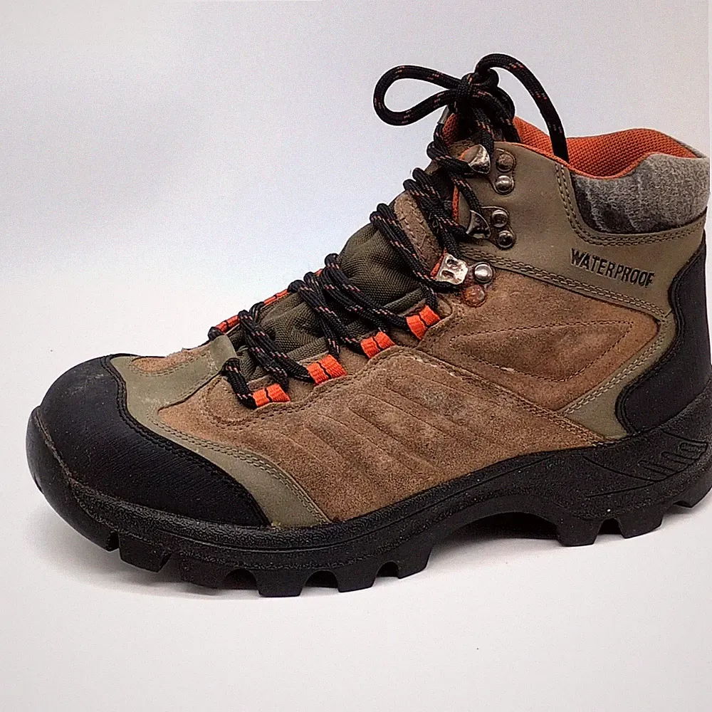 Ozark Trail Shoes Mens Putty Beige 9.5 Waterproof Hiking Boots Leather Trekking