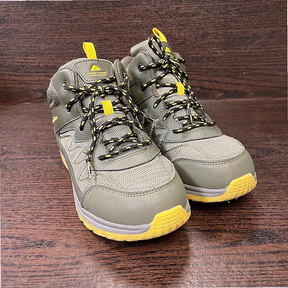 Ozark Trail Women's Hiking Boots Size 5 Green Yellow Outdoor Camping Trek