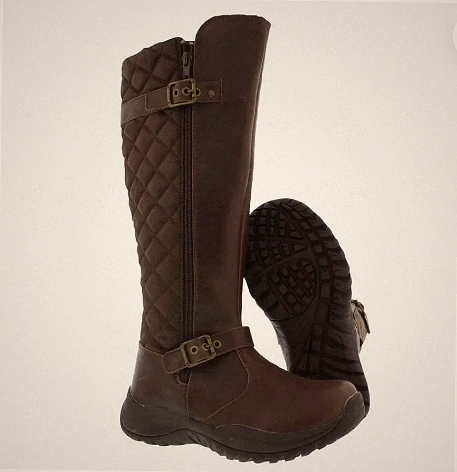 Pacific Mountain Elina Boots 9 Thinsulate Winter Women's Brown Quilted Knee High