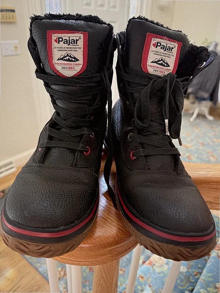 Pajar Boots Mens Trooper 2.0 Black Leather Waterproof Winter Sz 43 Us 10-15.5