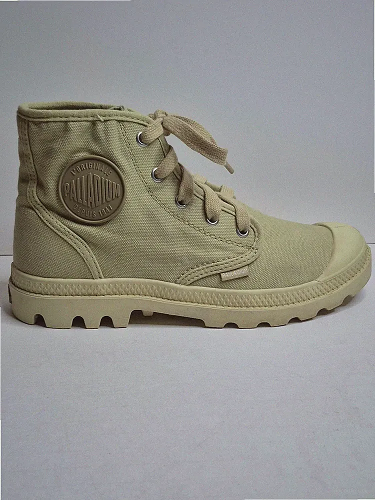 PALLADIUM Boots Womens 7.5 Beige Pampa Hi Sahara Hiking Combat Jungle Canvas Lug
