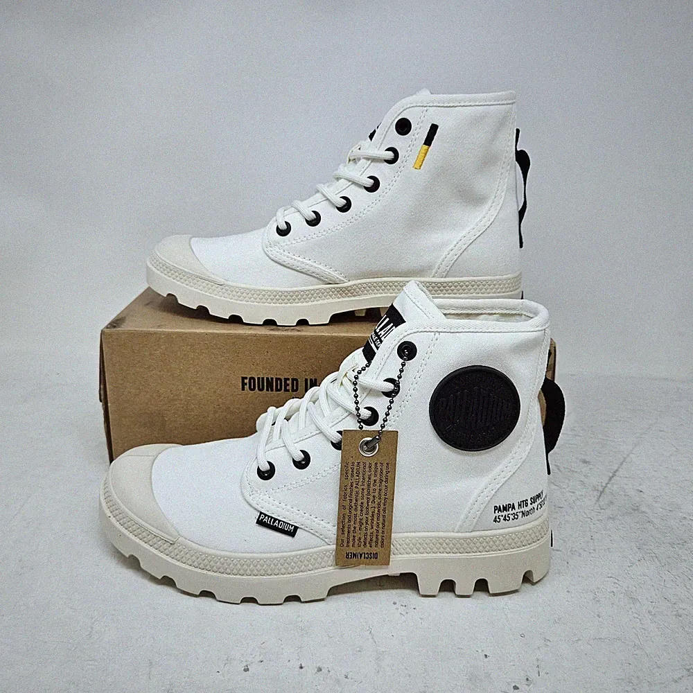 Palladium Pampa Hi HTG Supply Star White High Tops / 77356-116-M / Women's 5.5