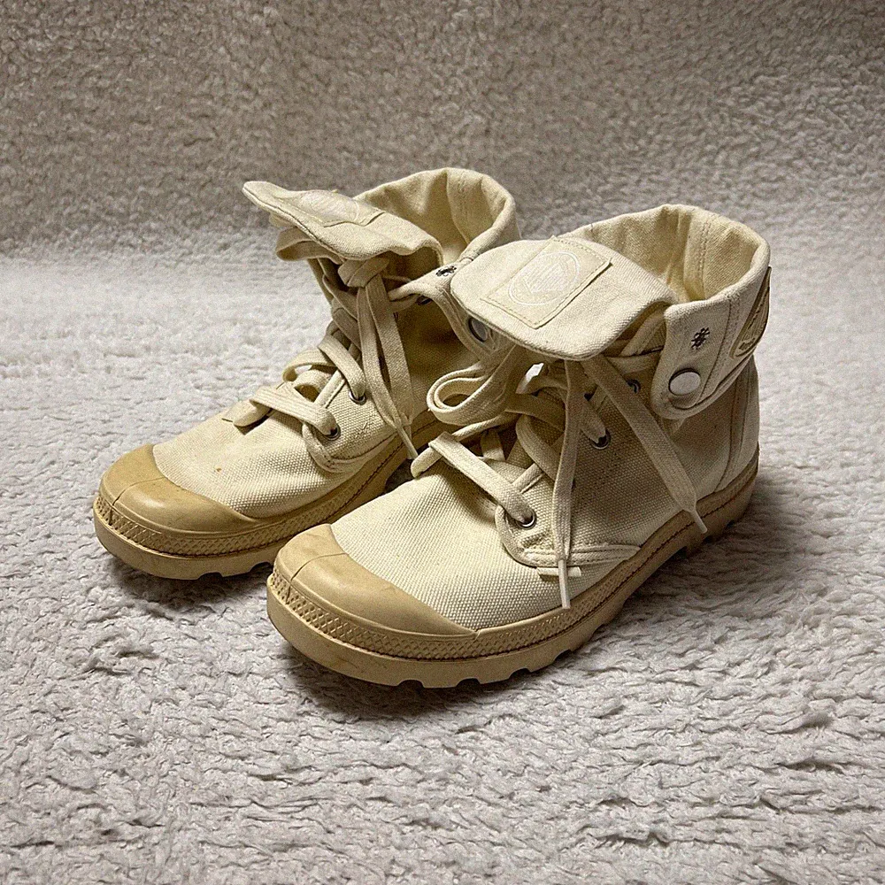 Palladium Shoes Men 8.5 Tan Pampa Baggy Boots High Top Canvas Outdoors Hiking