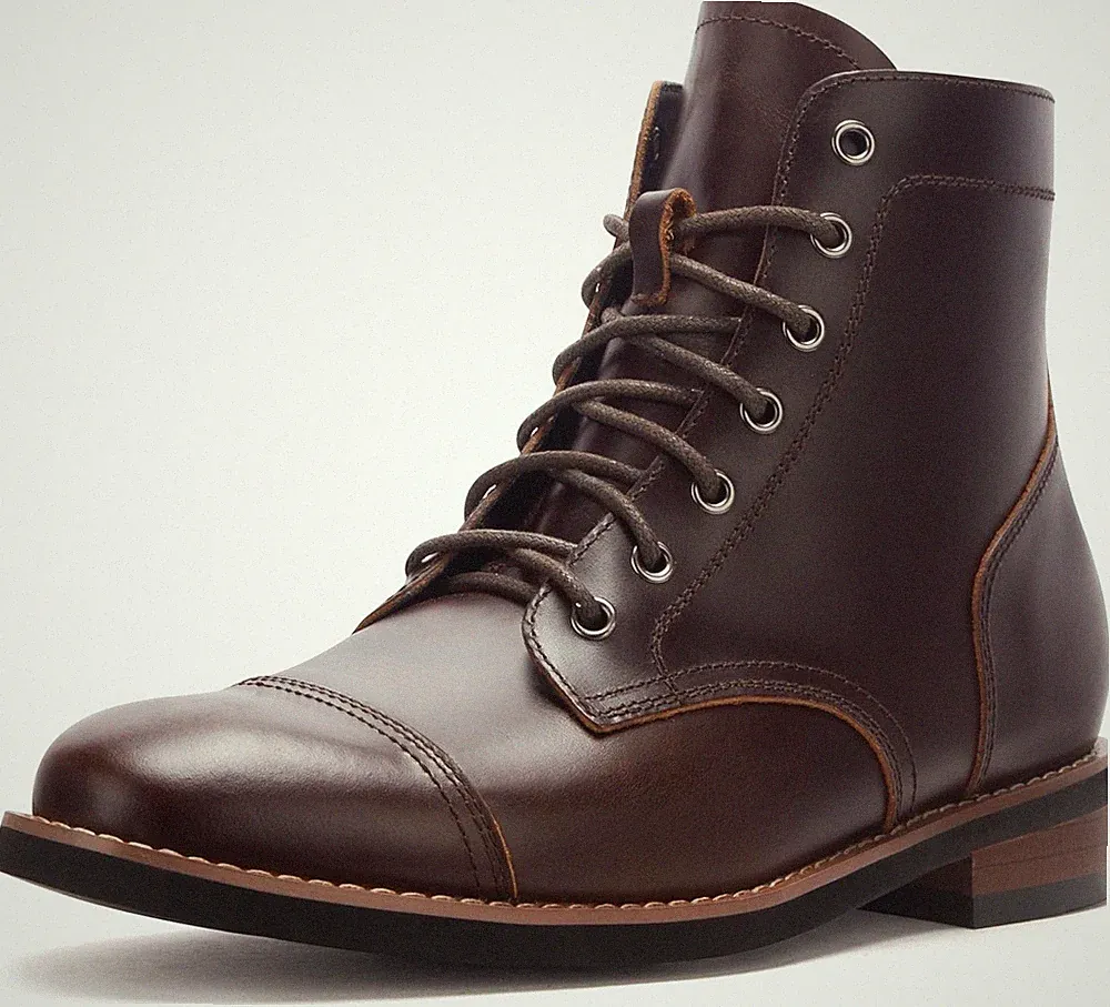 PARTY Mens Dress Boots - Casual Lace-up Chukka Leather Boots for Men 12