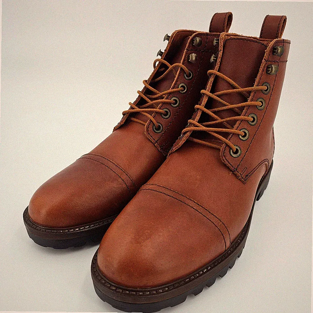 PATINA Premium Leather Breaker Chukka Boots Cognac Brown Men’s Size 9.5- NEW