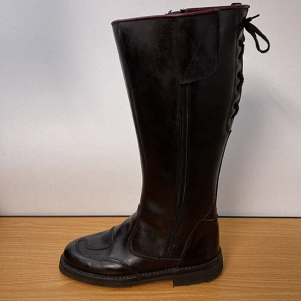 Patons Condor 17" Equestrian Leather Riding Boots Lined Side Zip Womens 9 US/ 40
